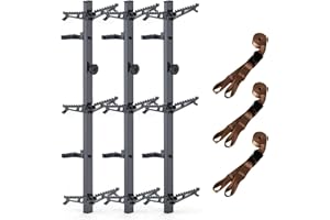 Kalkal Climbing Sticks 3 Pack, 30" Climbing Sticks for Hunting with Fold Up Steps, Upgraded Strong Straps, 6061 Lightweight Aluminum, Non-Slip Steps Hunting Treestand Climbing Sticks for Hunter