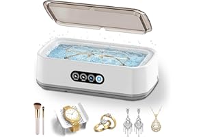 BLAZEAVIAN Ultrasonic Jewelry Cleaner Machine: 49KHz Ultrasonic Cleaner with 3 Cleaning Modes for Jewelry,Glasses,Rings,Watch Strap,Dentures,Retainers,Coins,Earring,650ML 304 Stainless Steel Tank(White)