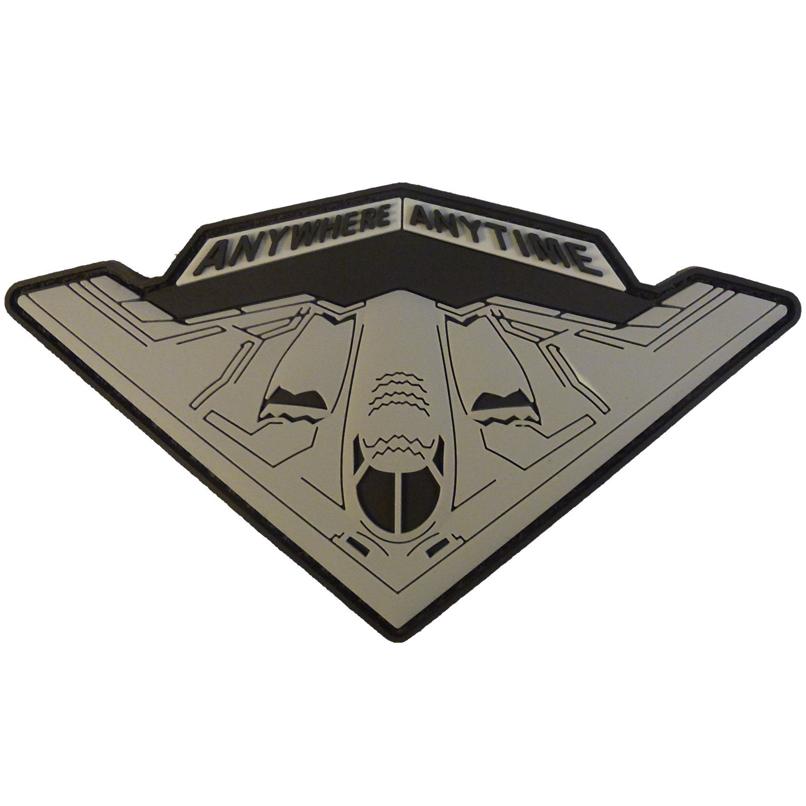 USAF B-2 Spirit Strategic Stealth Bomber Anywhere Anytime Morale PVC Rubber 3D Touch Fastener Patch