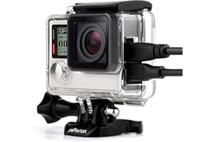 SOONSUN Side Open Skeleton Housing Case for GoPro Hero 3/3+/4 Black Silver – Charge and Touch The LCD Screen Without Removing Protective Case