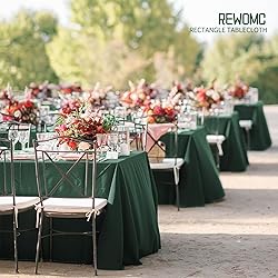 10 Pack Hunter Green Tablecloths for 6ft Rectangle