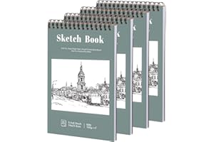 4 Pack Small Sketch Books, 5.5 x 8.5 Inch Mini Sketchbook, 68lb/100gsm Spiral Bound Small Sketch Pad, Acid Free Art Supplies 