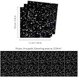WALPLUS Glitter Black Tile Stickers 15x15cm Peel & Stick 24 pcs view 5