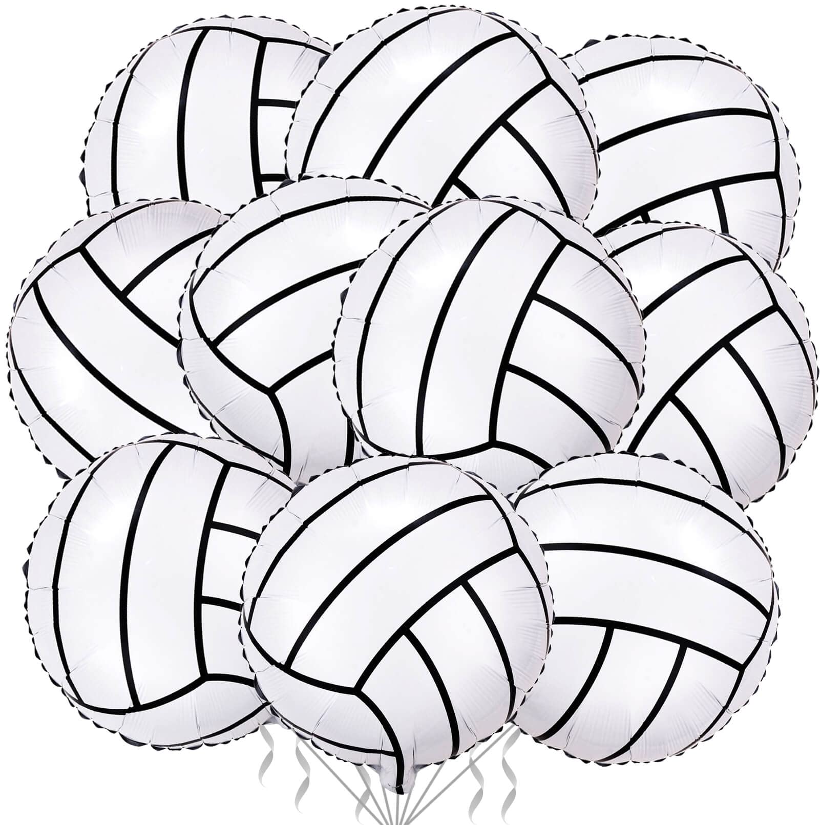Photo 1 of 10 Pack 18 Inch Volleyball Foil Balloons Helium Metallic Mylar Balloons for Birthday Party Sports Theme World Cup Party Decorations