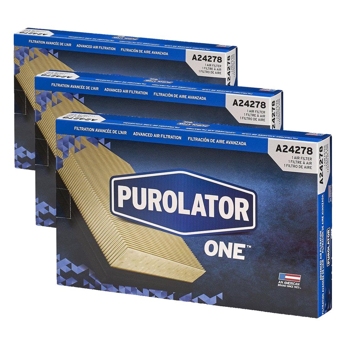 Purolator PurolatorONE Advanced Engine Air Filter, A24278 | Pack of 3 Image Purolator PurolatorONE Advanced Engine Air Filter, A24278 | Pack of 3 Image