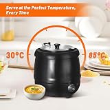 HAKKA 10L Commercial Soup Warmer Electric Kettle Stainless Steel Food view 6