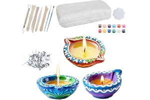 Diwali Kit d'art et d'artisanat amusant pour enfants à faire soi-même – Comprend de l'argile, des peintures, des outils, un k