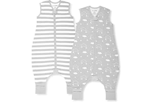 Mama Cheetah Toddler Sleep Sack with Feet, 0.5 TOG Organic Cotton Baby Wearable Blankets with Legs, Baby Sleeping Bag for Walkers, Early Walker 6-18 Month