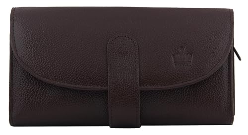 Royal Leathers Handcrafted Glossy Womens Clutch(Color-Dark Tan)