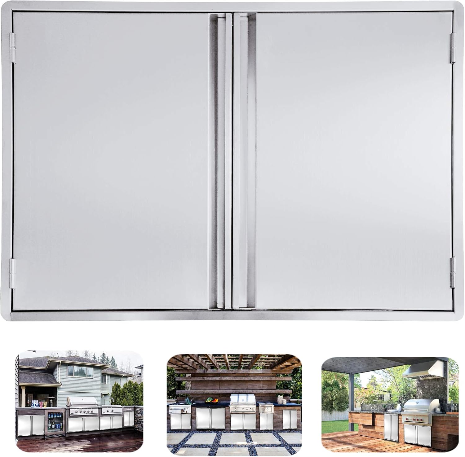 Ciogo Bbq Access Door 28x19 Inch Double Wall Outdoor Kitchen Door 304 All Brushed Stainless Steel Double Bbq Door For Bbq Island Outside Cabinet Barbecue Grill Outdoor Kitchen Amazon Ca Patio Lawn Garden