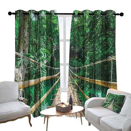 Amazon Com Grommet Curtains Tropical Bamboo Pedestrian Suspension