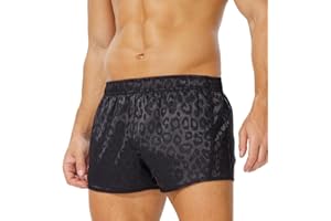 FIROTTII Men's 3 inch Satin Boxers Silk Satin Sleep Lounge Shorts Pajamas Bottom