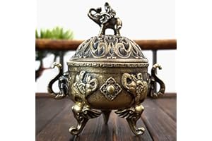 Elephant Lucky Burner Metal Lotus Incense Burner Bowl Incense Holder with Handle Yoga Meditation Home Decor AncientStyle