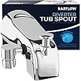 Tub Spout with Diverter & Integrated Shower Hose Connection, Chrome Finish, Fits Threaded 1/2" or 3/4" IPS, Bathtub Faucet for Convenient Shower Access