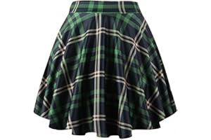 THHGPO Women's Casual Basic Skirts Mini Flared Skater Stretchy A-Line Party Skirts with Shorts