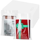 Sinmoe 200 Pack 9"x12" Clear Plastic Gift Bag with Die Cut Handle Plastic Merchandise Retail Shopping Bags Small Business Boutique for Shopping, Clothing and Trade Show