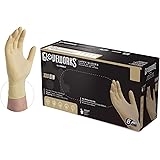 GLOVEWORKS HD Ivory Latex Industrial Gloves, 8 Mil, Powder Free, Disposable