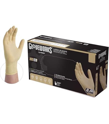 Amazon.com: GLOVEWORKS Industrial Ivory Latex Gloves, Box of