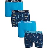 Von Dutch Mens Boxer Briefs - 4 Pack Soft Cotton Stretch Moisture Wicking Tag Free Mens Underwear Boxer Briefs (Sizes: S-XL)