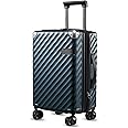 LUGGEX Luggage with Spinner Wheels, Polycarbonate Expandable Hard Shell Suitcase, Carry On 20 Inch, Navy