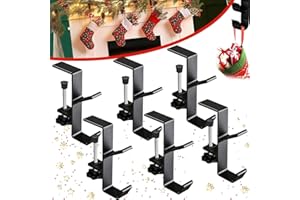 COLODAY Garland and Stocking Mantel Holders with 2 Hooks, 2024 New 2 in 1 Stocking and Garland Hanger Dual Purpose with Two Hooks, Upgrade Christmas Decorations Garland Stocking Holder (Black*6)