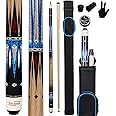Ray speed Pool Cue Stick with Hard Case Hardwood Canadian Maple Professional Billiard Pool Stick 58" 2-Pieces 19/20oz Pool Stick Set