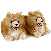 Everberry Pomeranian Slippers for Women and Men - Fuzzy Plush Dog Slippers for Adults