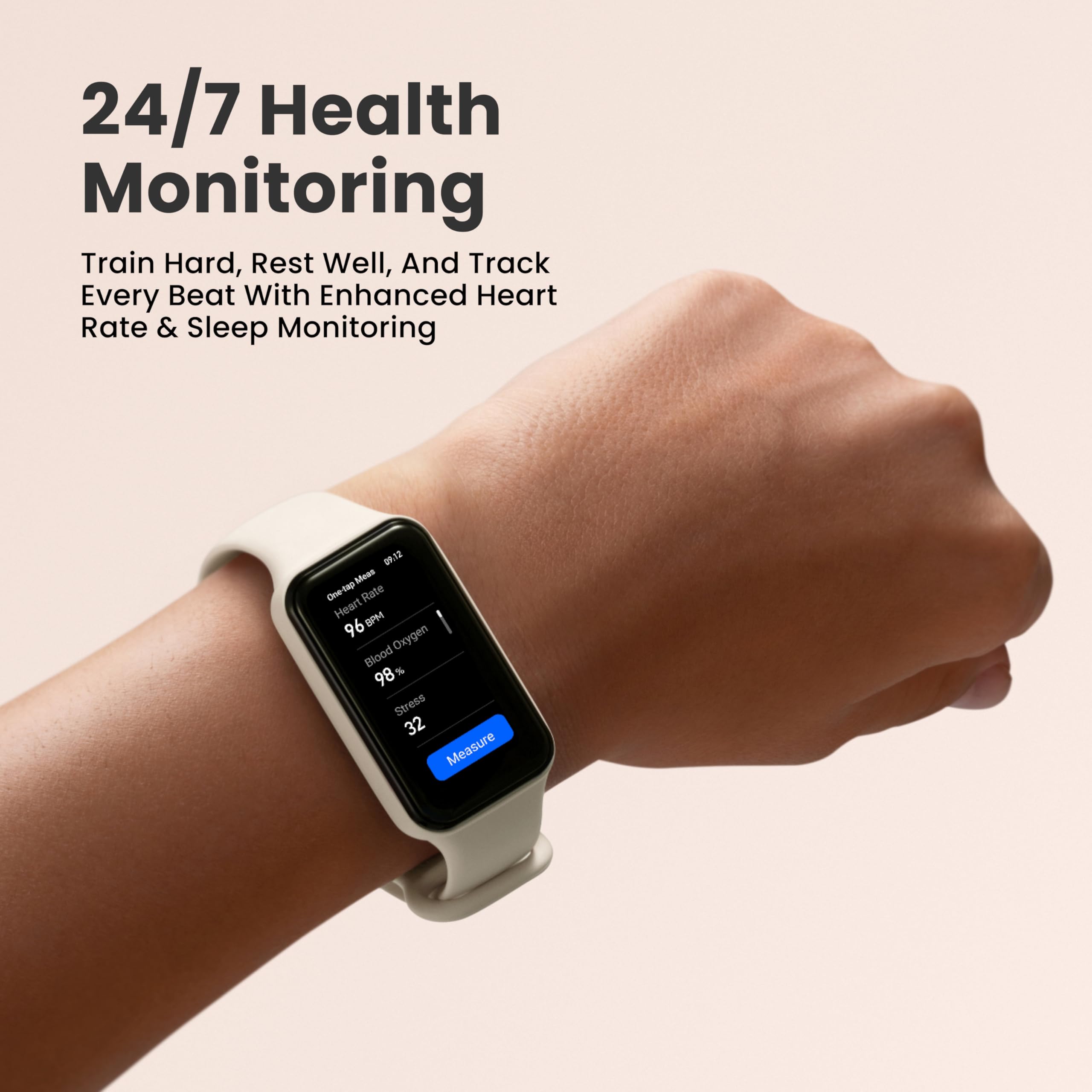 Amazfit Band 7 Fitness and Activity Trackers and Smartwatches, Heart Rate, SpO2, Sleep Analysis, Amazon Alexa Built-In, 18-Day Battery, Black