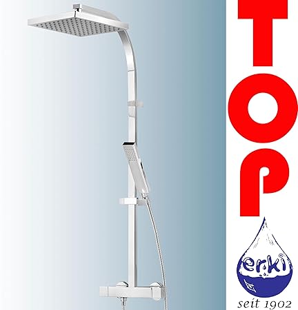 Schulte DuschMaster Rain D9635 Aufputz Brauseset mit Kopfbrause und Thermostatarmatur