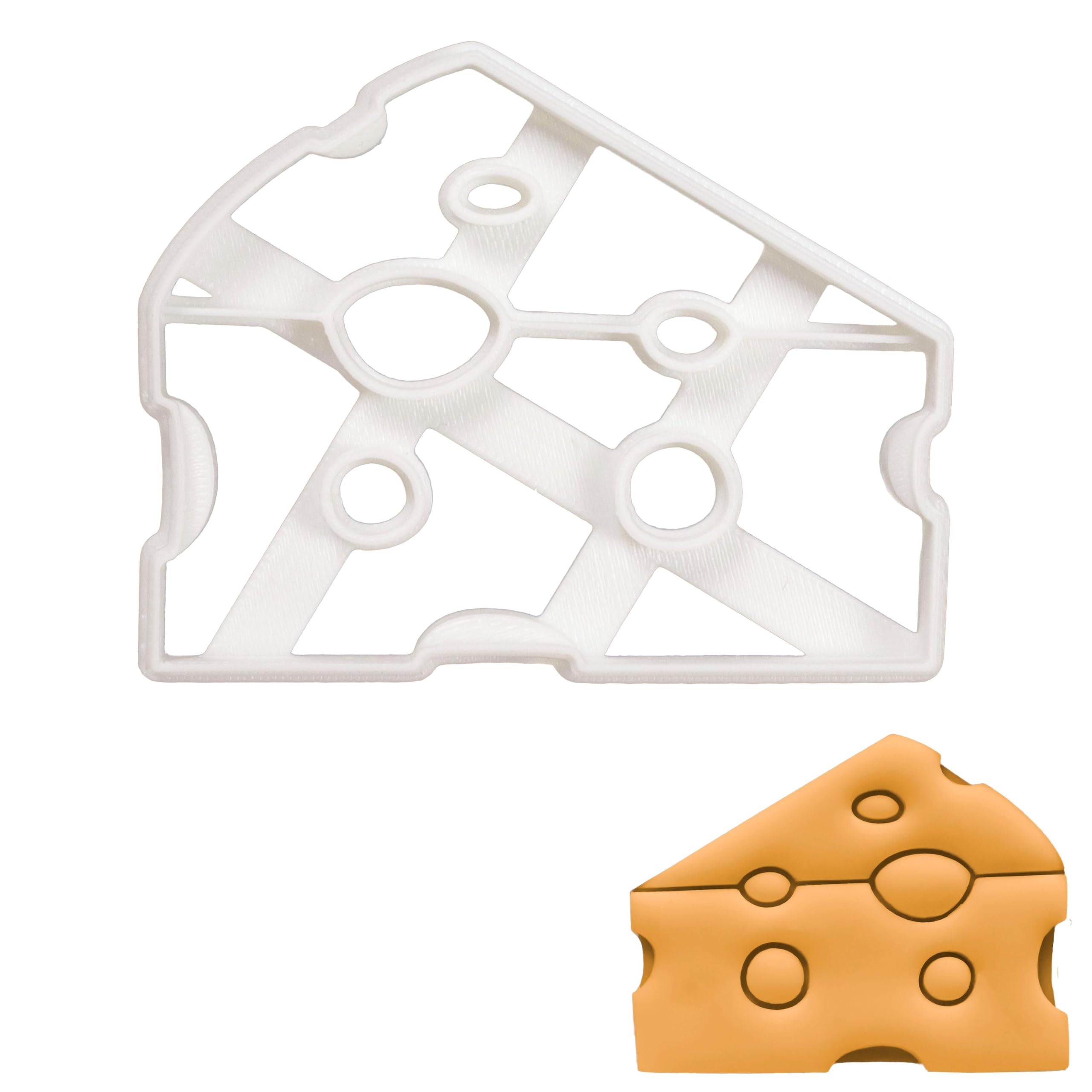 BAKERLOGY Cheese Cookie Cutter - Detailed Biscuit Cutter Design for Baking and Crafts, Ideal on Fondant, Dough, Clay