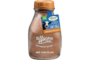 SILLY COW FARMS Sillycow Farms Hot Chocolate Mix Flavor | Rich Hot Cocoa Delight | Gluten-Free, Non-GMO, Dairy-Free | Nut-Free Certified Quality Cocoa Powder Blend | 16.9 Oz Reusable Glass Bottle - Pack of 1