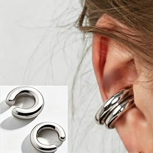 Minimalist C-Shaped Ear Cuffs, 1Pc No-Piercing Ear Clips, Thick Band Cartilage Ear's Cuff