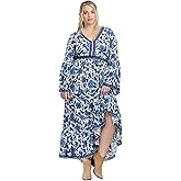 Avenue Women's Plus Size Arlo Bell Sleeve Maxi Dress