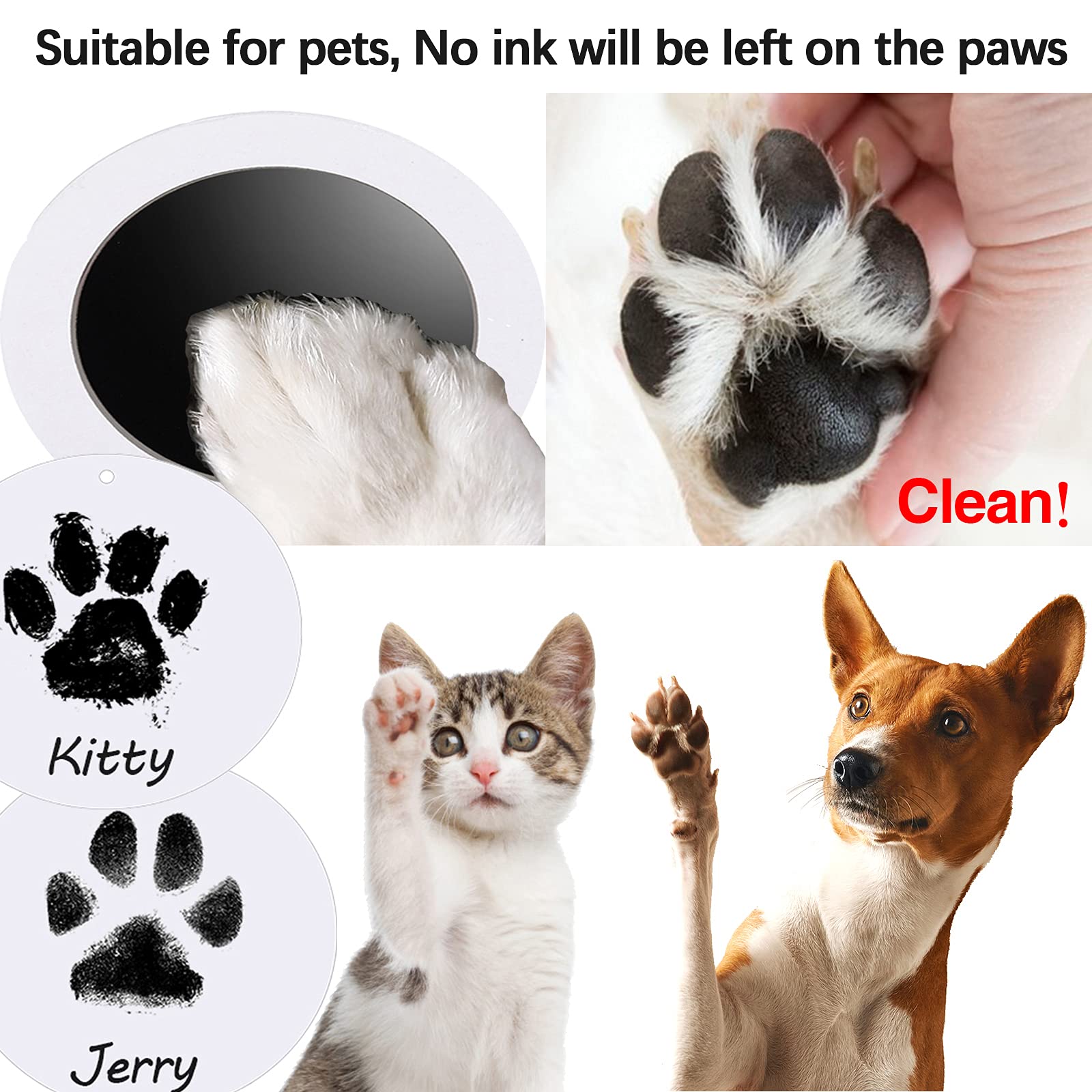 Ink Pad for Baby Hand and Footprints, 2Pcs Clean Touch Ink Pads with 6 Imprint Cards, Dog Paw Print Kit, Doesn’t Touch Skin, Inkless Print Kit Safe Non-Toxic for Newborn Baby, Family Keepsake