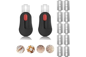 2PCS Magnetic Bread Lame with 12 Razor Blades - Professional Sourdough Scoring Tool, Extractable Stainless Steel Dough Cutter