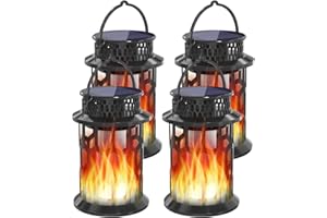 Aityvert Solar Hanging Light Outdoor Waterproof Swaying Flame Solar Light LED Pendant Light Decorative Outdoor Solar Light for Garden, Patio, Yard, Pathway 4 Pack