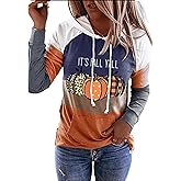 Susongeth It's Fall Y'all Hoodie for Women Thanksgiving Pumpkin Long Sleeve Shirt Fall Pullover Top
