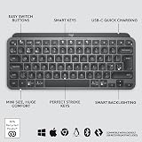Logitech MX Keys Mini Keyboard Graphite Bluetooth Backlit UK Layout view 7