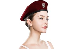 GEMISAN Wool Army Military Beret Hats for Men Women,British Army Style Berets, Fashionable and Vintage,Cap with Adjustable Strap.