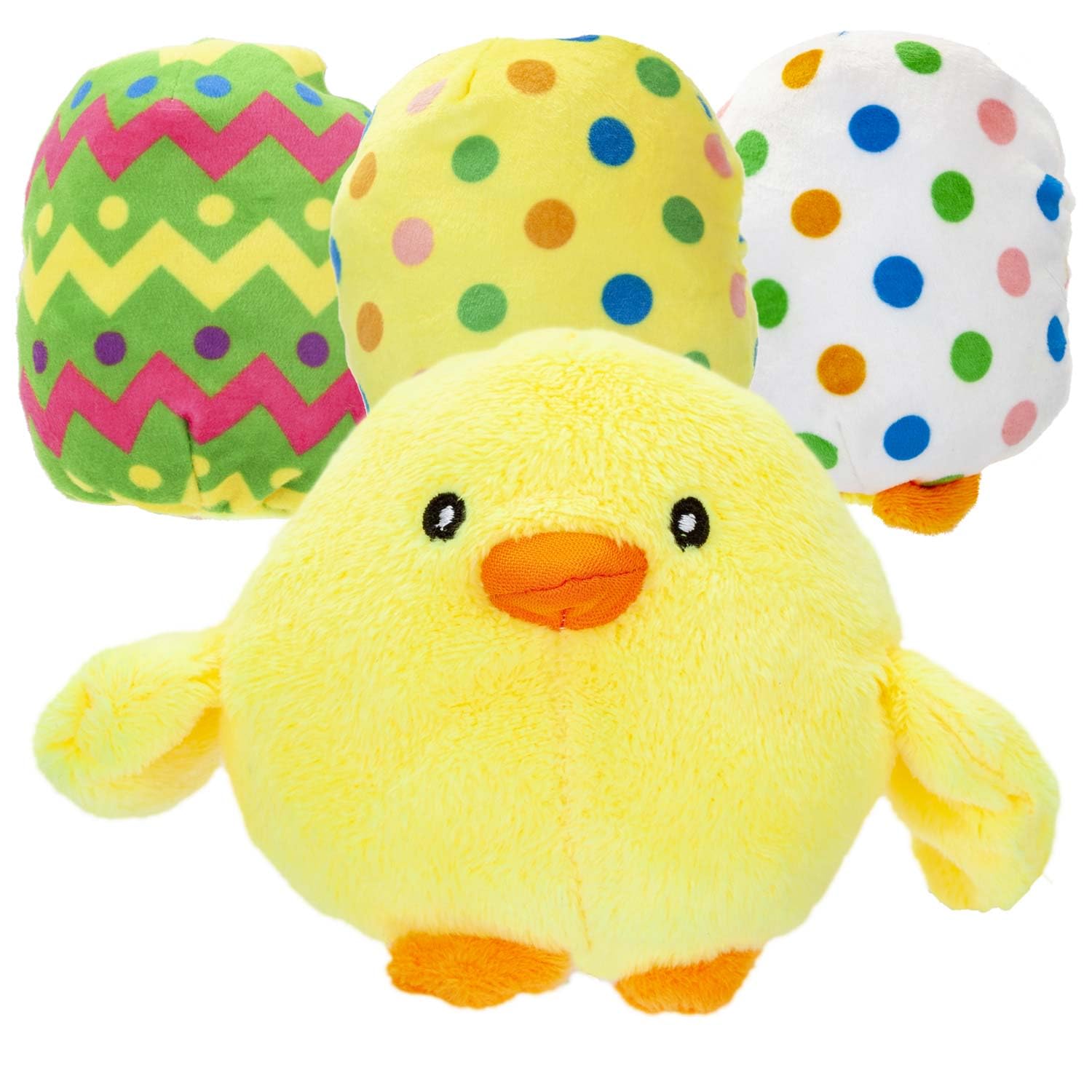PMS VFM e-Store - Soft Toy Chick Reversible Chicken Plush In Colourful Egg - Chick Plush Small Easter Teddy - Chicken Teddy Easter Presents for Babies - Toy for Toddlers