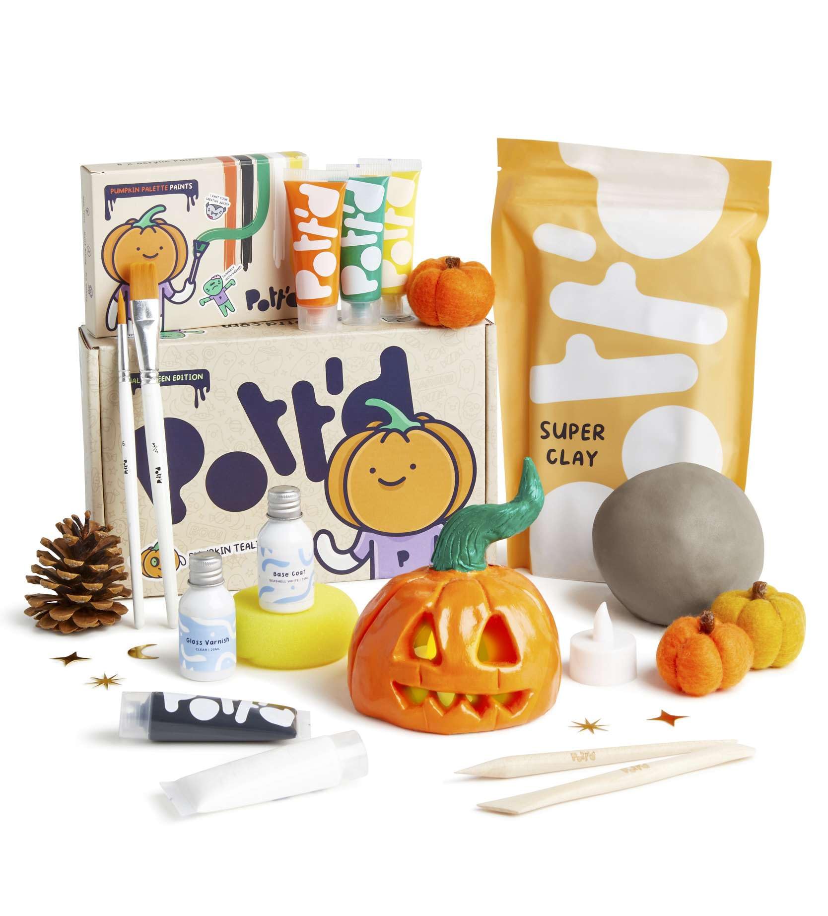 Pott'd Projects | Best Air Dry Clay Pottery Kit for Adults | Includes Paints, Brushes, and Potters Tools | Free Online Step-by-Step Tutorial | Perfect for Beginners | Bring The Studio to Your Home — image 1