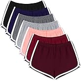 URATOT 7 Pack Womens Cotton Shorts, Dolphin Booty Athletic Gym Sports Shorts for Yoga Lounge Running