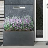 IDEALIST 60cm Large Trough Planter Dark Grey Fibrestone Drainage Holes L60 W30 view 8