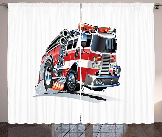Amazon De Abakuhaus Lkw Rustikaler Vorhang Feuerwehr Lkw