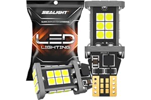 SEALIGHT 912 921 LED Reverse Backup Light Bulb, T15 LED Bulb 2200 Lumens 6000K Xenon White Canbus Error Free 906 904 902 W16W