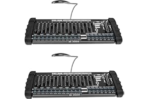 HOLDLAMP 2Pcs DMX Controller 384 Channels Fog DMX-512 DJ Controller Support 30 Banks 8 Scenes 24 fixtures Stage Lighting Console for Program Editing of DJ Lights Show Bar Club Live