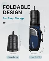 Findway Golf Travel Bag with Wheels 1680D ABS Hard Shell Blue view 7