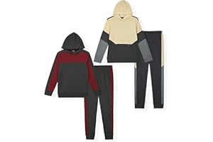 TONY HAWK Boys Jogger Sets for Kids 2 Pack Fleece Hoodie and Pull-On Sweatpants for Kids Skateboarding