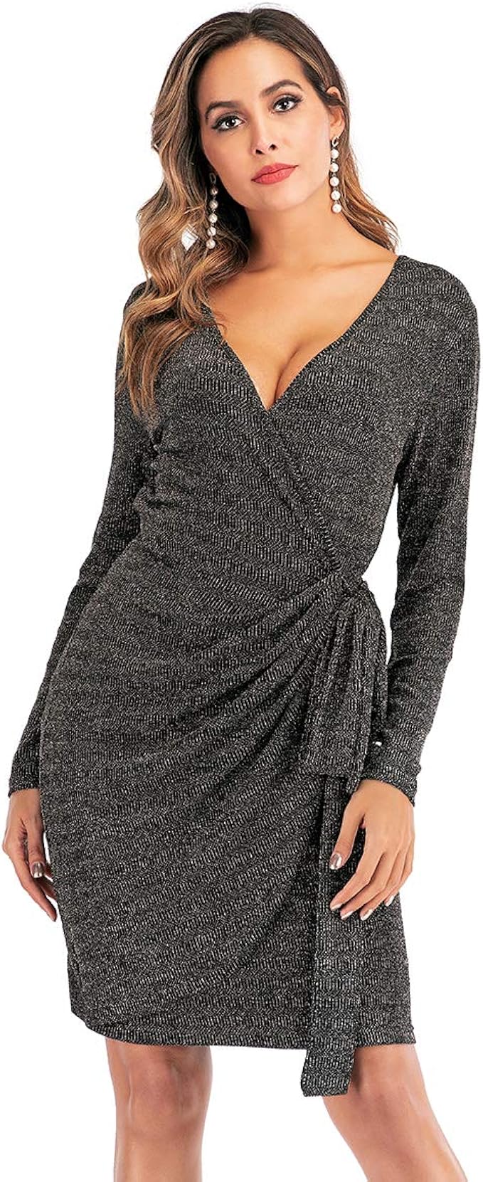 glitter black bodycon dress