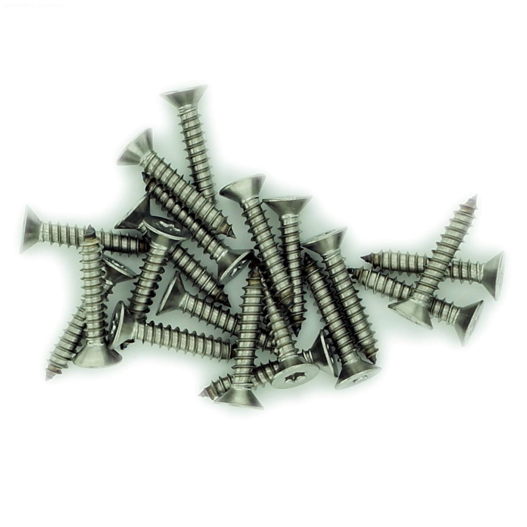 No.10 x 1.975 (4.8mm x 50mm) TX Countersunk Self-Tapping Screw - Stainless Steel (A2) (Pack of 20) — image 1